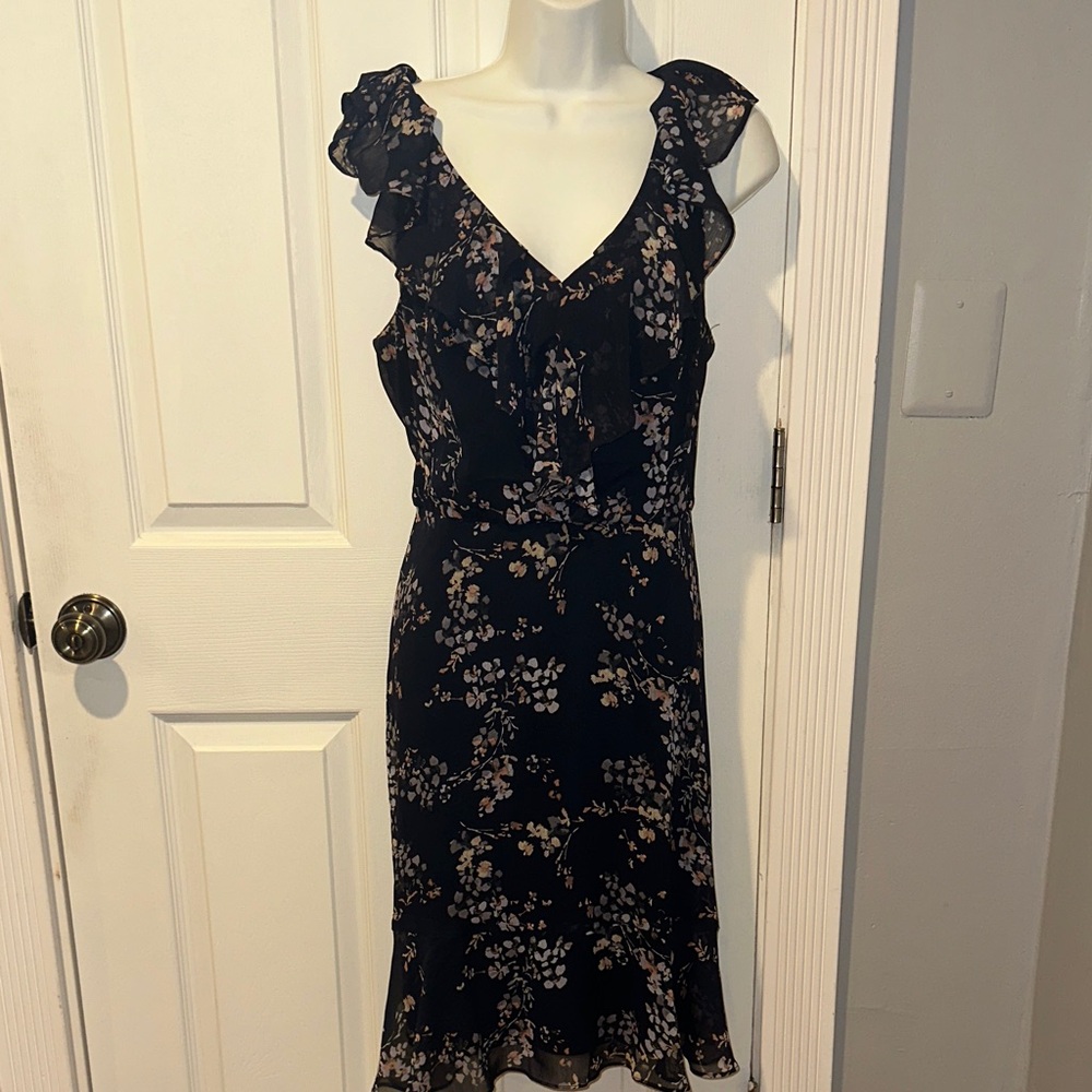 Floral Ruffle Sleeve Dress